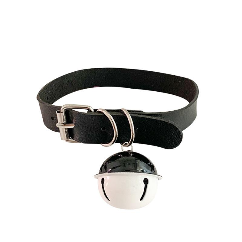 チョーカー レディース パンク 個性派 鈴付き レザー ネックレス ブラック ホワイト ピンク ツートンカ..