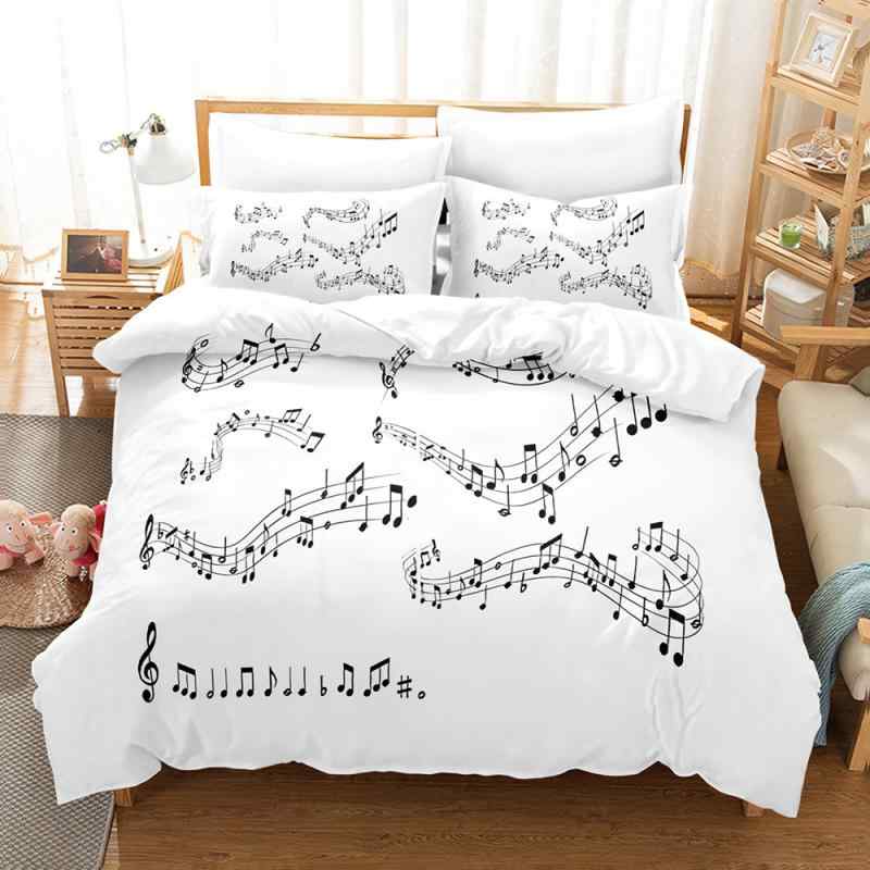 寝具セット ポリエステル デジタルプリント シンプル アメリカンカジュアル さわやか 音楽記号柄 カー..