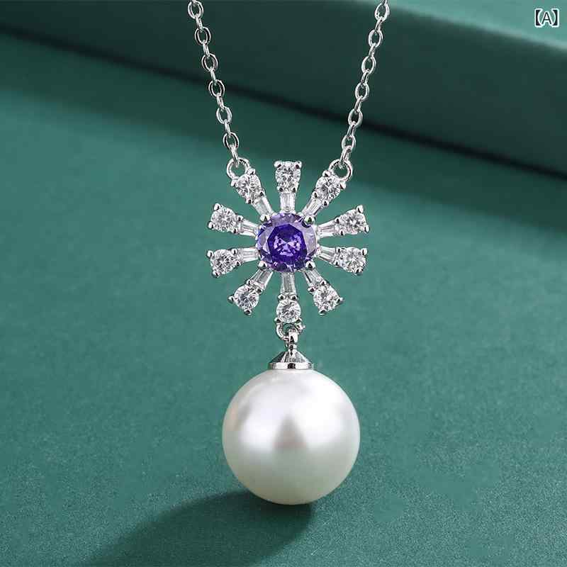 セキュアデポのジュエリーセット レディース 女性用 エメラルド パール パール アメジスト マザーオブパール ネックレス ペンダント ドロップ型 スタッド型 ピアス 上品 オフィス カジュアル 通勤 おしゃれ｜アングル2