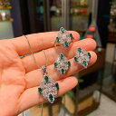 ネックレス ピアス 指輪 レディース エメラルドグリーン ジルコニア 3点セット 華やか 輝く K18金メッキ フラワーモチーフ 切り替えデザイン 結婚式 パーティー フォーマル カジュアル