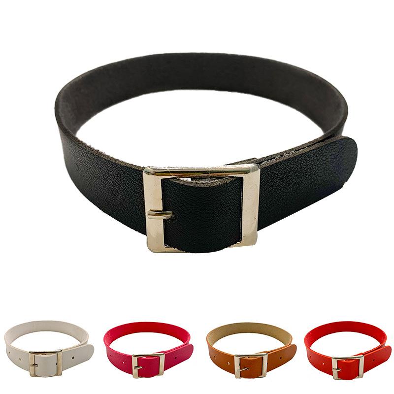 チョーカー レディース レザー 個性派パンクロック 幾何学模様 ピンバックル ネックレス 長さ調整可能 ..