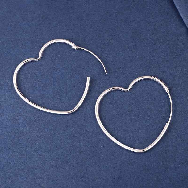 ピアス レディース 925シルバー ハート形 フープピアス おしゃれ 個性的デザイン 高級感 シンプル ファッション 通勤 オフィス デイリーユース プレゼント