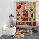 シャワーカーテン 防水 撥水加工 デジタルプリント ユニークデザイン かわいい クリスマス クッキー柄 アメリカンスタイル おしゃれ ポリエステル素材 浴室 バ...