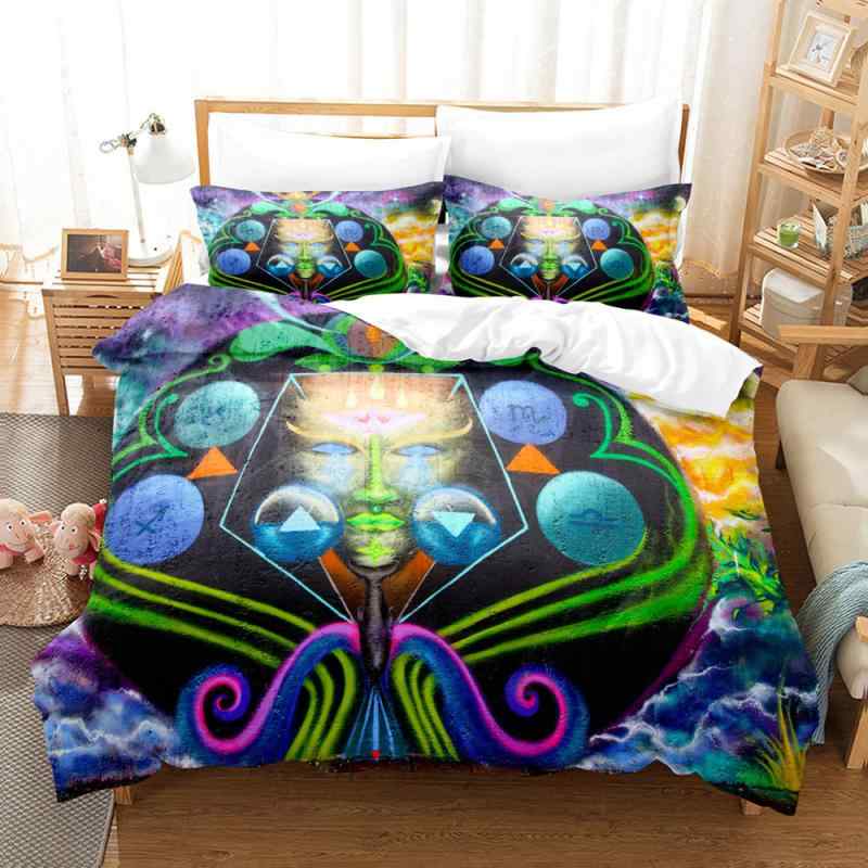 布団カバーセット 学生向け 一人暮らし 欧米ストリート風 グラフィティアート 幾何学模様 プリント ポ..