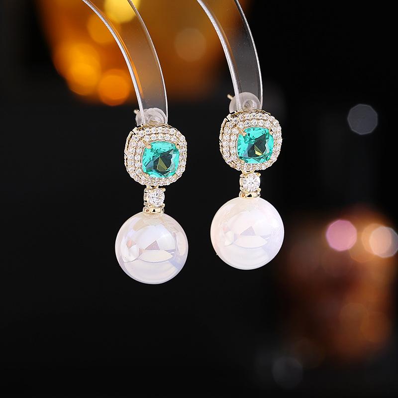 ピアス レディース フレンチスタイル 高級感 S925シルバーポスト 上品 マーメイド パール 揺れる ドロップイヤリング 銅製 電気メッキ加工 シンプル スクエア 幾何学 オフィス 通勤 カジュアル