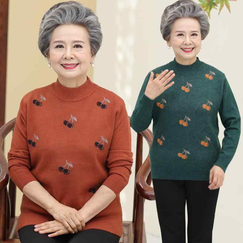 ニット レディース シニア ミセス 60代 70代向け 秋冬 暖かい 厚手 ハイネック プルオーバー セーター 長袖 トップス 花柄 上品 スリムフィット カジュアル きれいめ secure-depo-10575353 セキュアデポ パッケージ画像