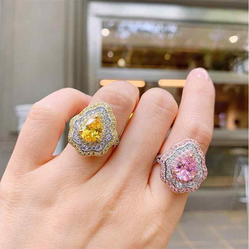 Other , Materials - 指輪 レディース ピンクジルコニア 銅製 ゴールドメッキ 極小石留め ペアシェイプ 大ぶり カラージュエリー アンティーク調 存在感のある 華やか パーティー 普段使い おしゃれ プレゼント ギフト