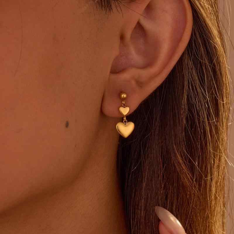 ピアス レディース ステンレス製 18Kゴールドメッキ 電気メッキ加工 光沢感 高級感 欧米風 シンプル ハ..