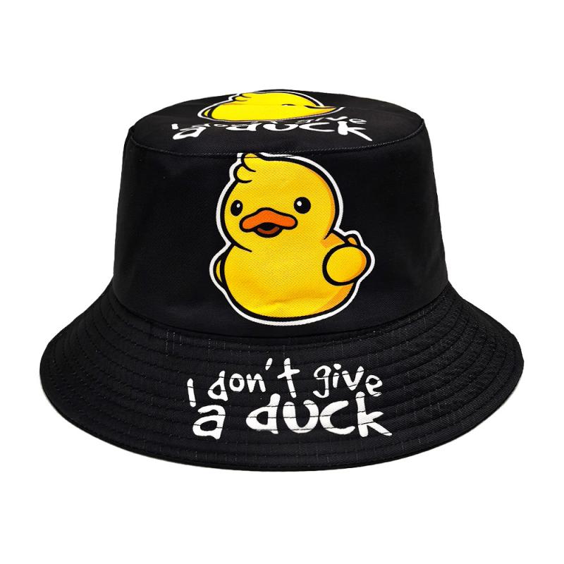 UVカット 通気性 バケットハット レディース アヒル柄 プリント 日よけ 帽子 オールシーズン レトロ おしゃれ かわいい 女性用 ポリエステル製 Mサイズ(4)