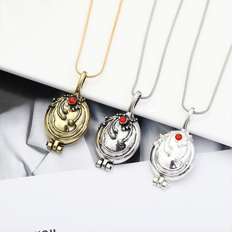 ネックレス カップル用 バーベナ モチーフ 日記風 ラインストーン しずく型 合金製 欧米で人気 鎖骨チ..