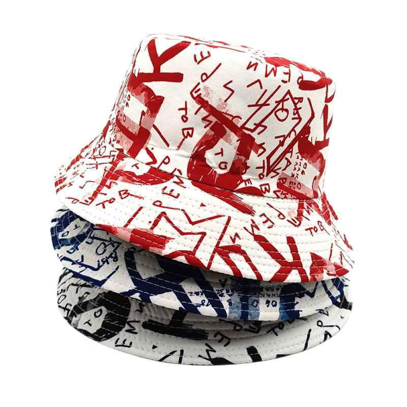 帽子 レディース リバーシブル 日よけ UVカット 紫外線対策 通気性 ポリエステル 春夏 ロゴ アルファベット グラフィティ バケットハット サファリハット カジュアル おしゃれ
