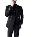スーツ メンズ 男性用 ダブルブレスト セットアップ 高級感 カジュアル フォーマル 結婚式 披露宴 礼服 ビジネス 通勤 パーティー スリムフィット 春夏