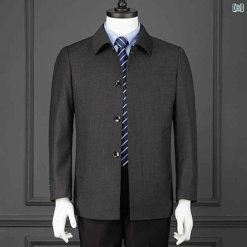 ジャケット メンズ フェイクムートン ボア一体型 厚手 防寒 レザーコート 革ジャン 秋冬 ミドル丈 スリム ジップアップ 重厚感 金属装飾 カジュアル ブラウン 茶色