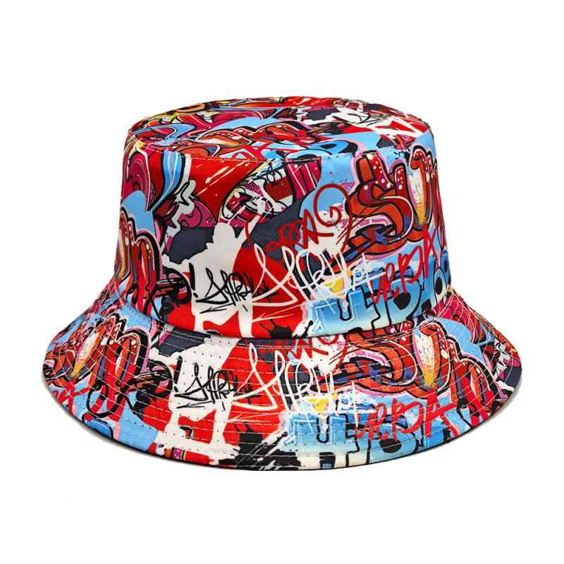 バケットハット 春夏 オールシーズン 通気性 UVカット つば広 日よけ 紫外線対策 アウトドア レジャー 欧米風 英字ロゴ レトロデザイン マルチカラー ポリエステル素材(4)