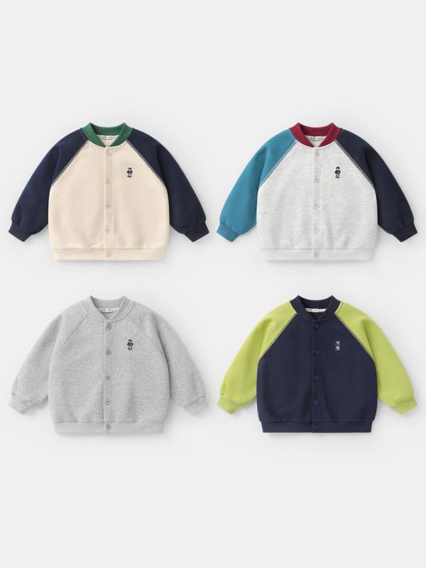 ジャケット 男の子 キッズ スクールスタイル プレッピー スタジャン ベースボールジャケット 春秋 アウター 綿 長袖 スタンドカラー カジュアル トップス 子...