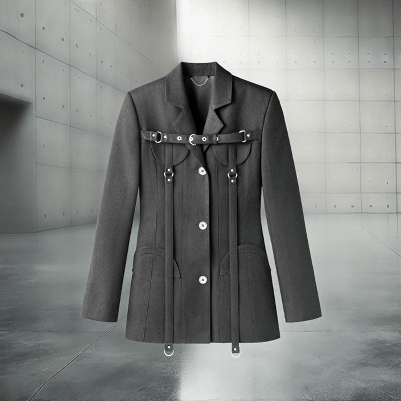 ジャケット メンズ 秋冬 シワになりにくい 形態安定 イージーケア ウール素材 耐久性 スリム 細身 カジュアル ビジネス 上品 高級感 通勤 オフィス シングルブレスト パッチポケット メタル飾り 長袖 無地 ブラック