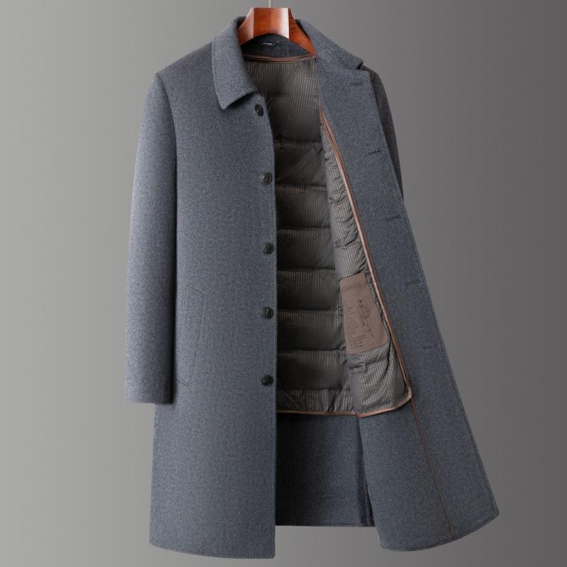 コート メンズ 男性用 防寒 保温 取り外し可能ライナー シワになりにくい 高級感 上質 ダブルフェイス カシミヤ ウールメルトン 厚手 通勤 ビジネス 紳士 定番 ミドル丈 ロング丈 秋冬