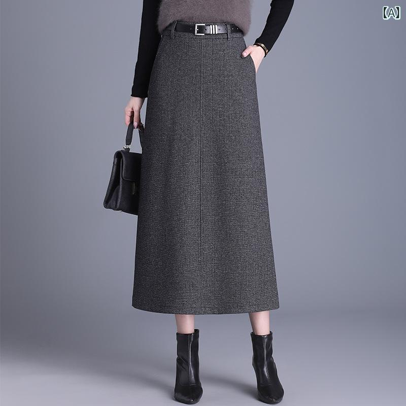 セキュアデポのスカート レディース ドレープ感 体型カバー 着痩せ効果 きれいめ 通勤 オフィス ストレート タイトシルエット ミモレ丈 ロング丈 無地 切り替えデザイン ポリエステル スパンデックス混 大きいサイズ 秋冬 グレー｜アングル2