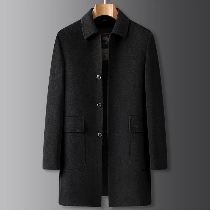コート メンズ 秋冬 厚手 暖かい ゆったり 取り外し可能 グースダウンライナー ミドル丈 ウールメルトン 大きいサイズ シングルボタン テーラード襟 カジュアル ビジネス 通勤