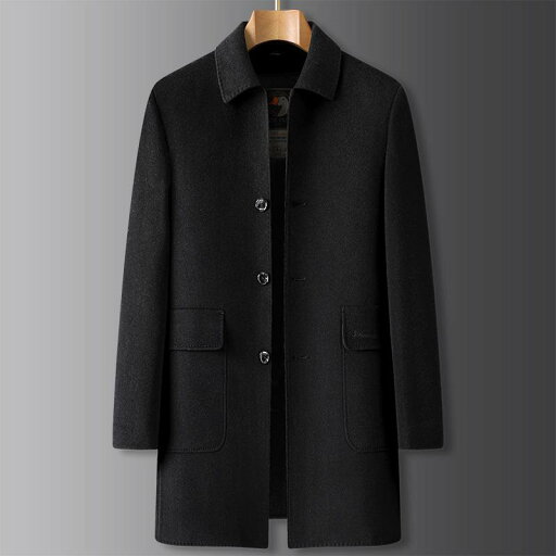 コート メンズ 秋冬 厚手 暖かい ゆったり 取り外し可能 グースダウンライナー ミドル丈 ウールメルトン 大きいサイズ シングルボタン テーラード襟 カジュアル ビジネス 通勤