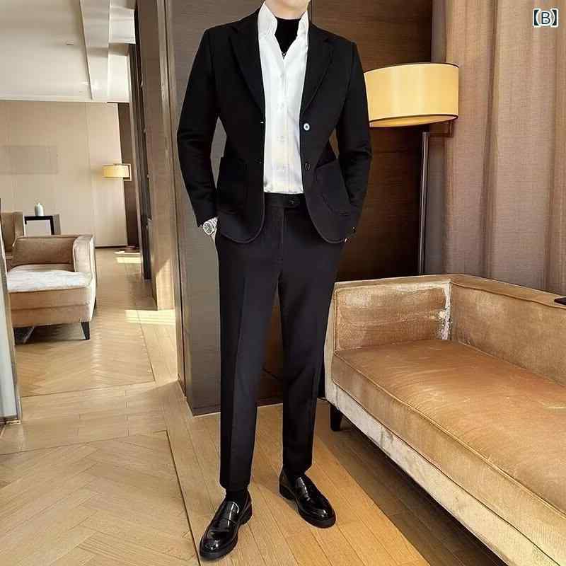 テーラードジャケット メンズ 高級感 カジュアル シングルブレスト ウール混 メルトン 厚手 スリムフィット 秋冬 ウォッシャブル ビジネス オフィス 通勤