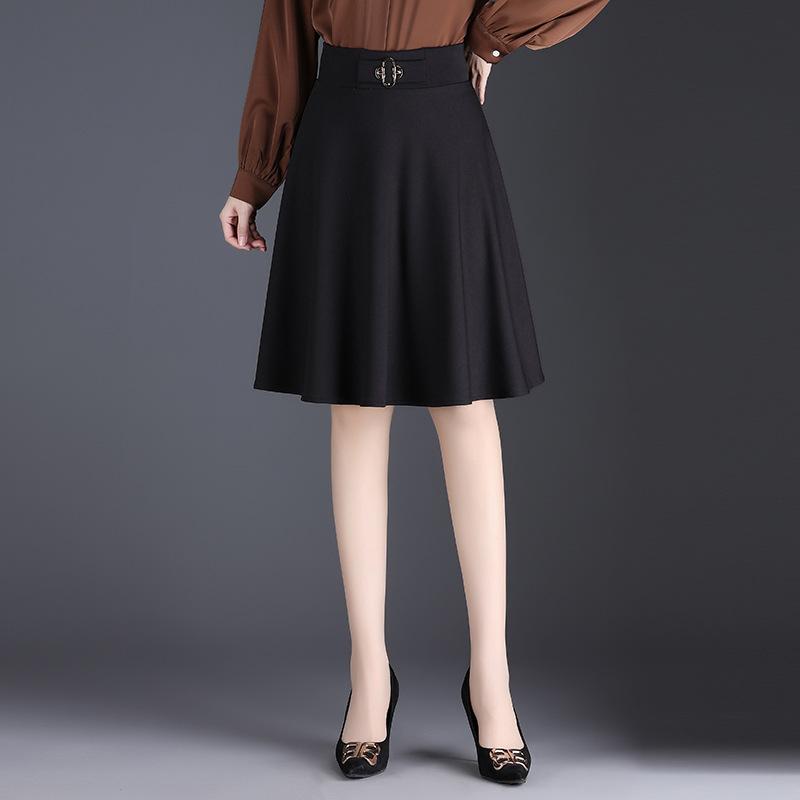 スカート レディース 女性用 ハイウエスト プリーツ Aラインシルエット ショート丈 秋冬 通勤 オフィス エレガント 上品 切り替え ポリエステル素材 カジュアル ミニスカート ブラック