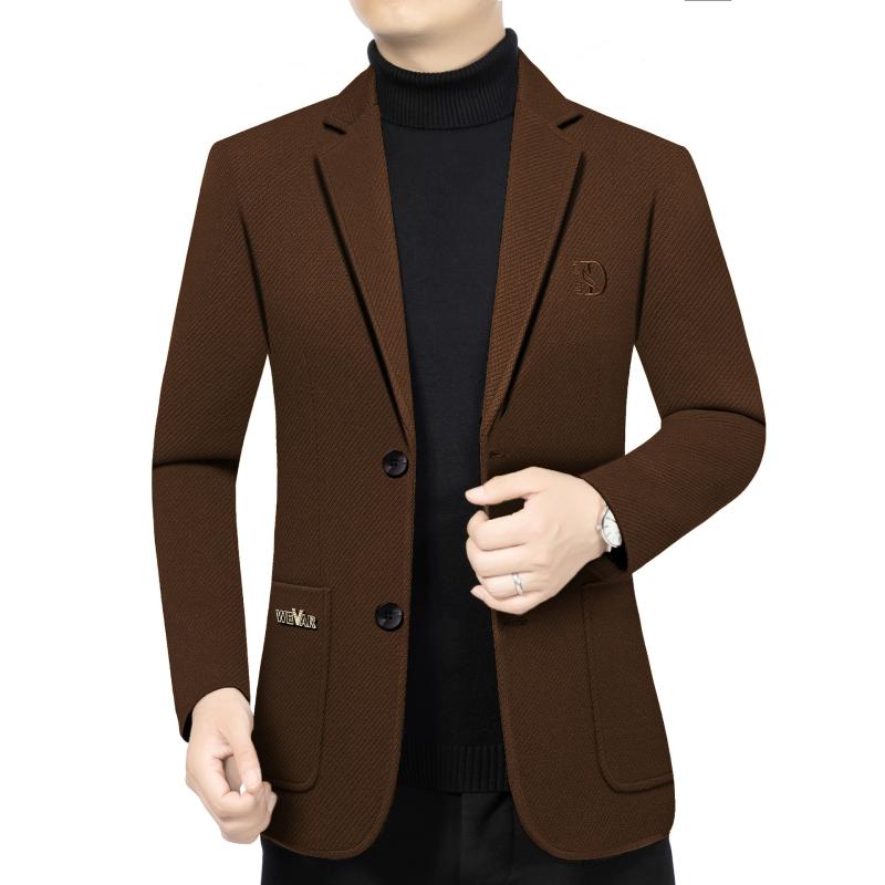 ジャケット メンズ シワになりにくい 高耐久 ビジネスカジュアル スリムフィット 通勤用 テーラードジャケット アウター 秋冬 無地 コットンブレンド ポリエステル素材 大人 紳士