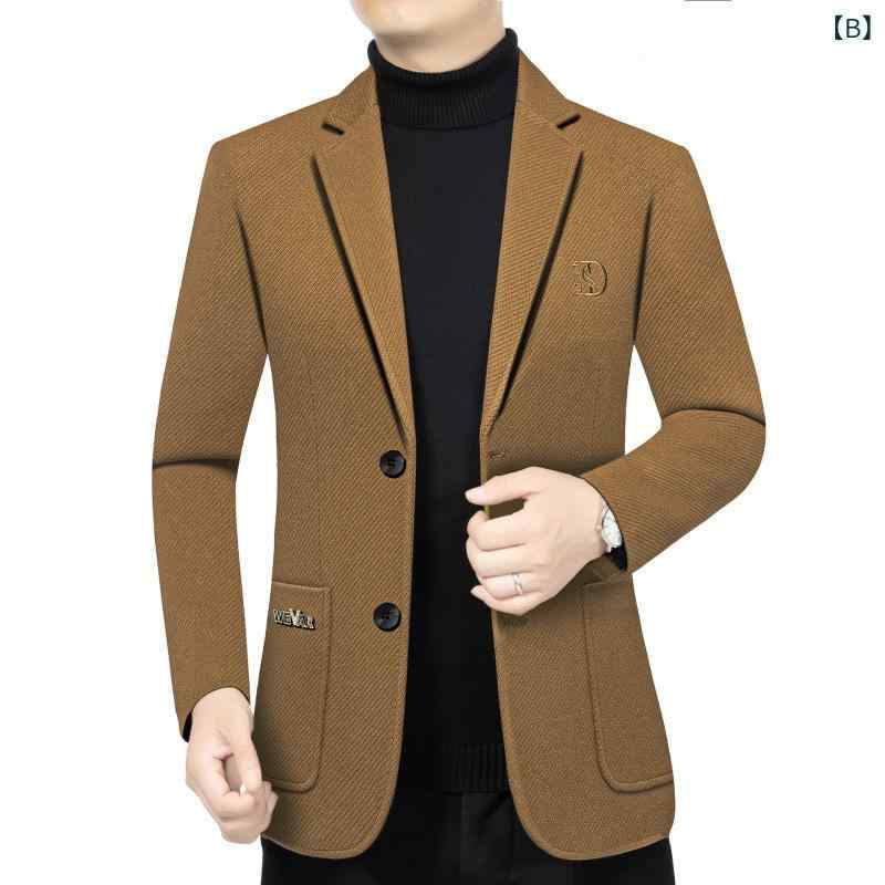 ジャケット メンズ シワになりにくい 高耐久 ビジネスカジュアル スリムフィット 通勤用 テーラードジャケット アウター 秋冬 無地 コットンブレンド ポリエステル素材 大人 紳士