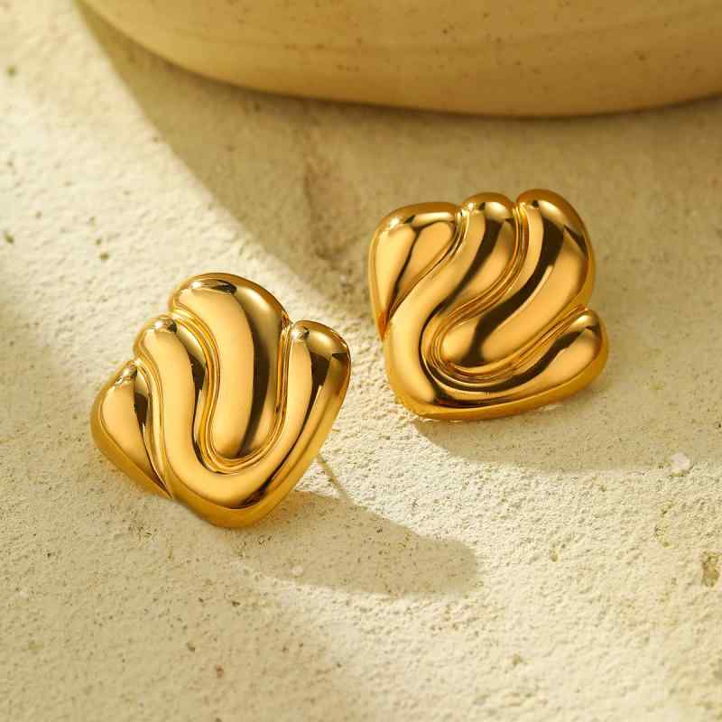 ピアス レディース 人気 トレンド 幾何学 四角形 デザイン ステンレス チタン鋼 18K金メッキ おしゃれ ..