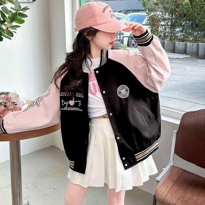 ジャケット 女の子 キッズ ガールズ ジュニア スタジャン ベースボールアウター 春秋 スクールスタイル カレッジ風 カジュアル おしゃれ 柔らかな着心地 通学...