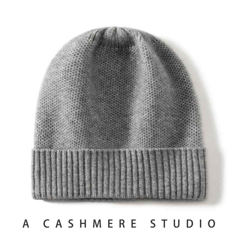 Knit Hat - ニット帽 レディース カシミヤ ウール 冬用 厚手 保温 防寒 透気 防風 耳まで隠れる 韓国風 おしゃれ 折り返し 無地 万能 幅広いコーデ対応 通勤 普段使い アウトドア