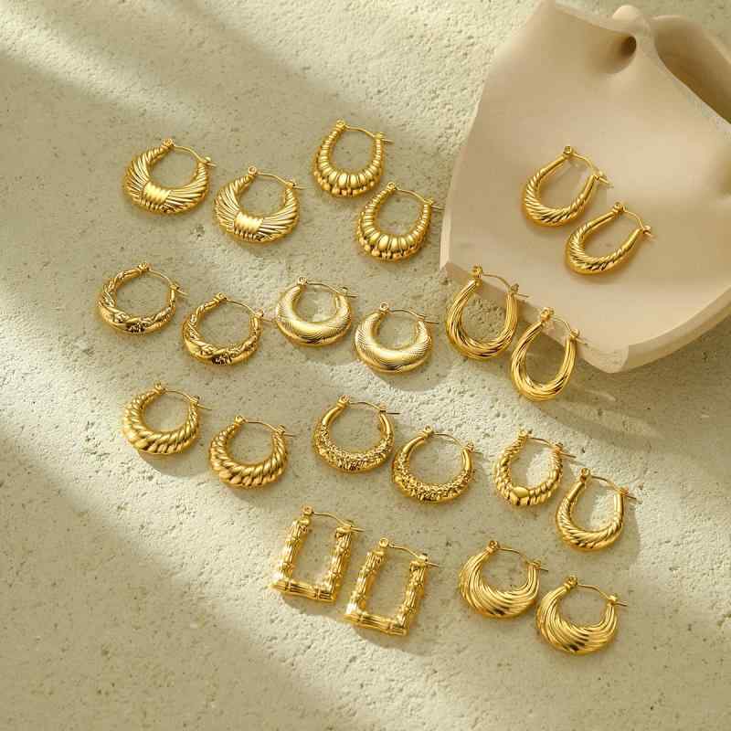 White Coral - ピアス レディース 女性用 色落ちしない ステンレス チタン鋼 電気メッキ加工 テクスチャー模様 幾何学デザイン 円形 ファッション 上品 高級感 万能 通勤 オフィス カジュアル 春夏