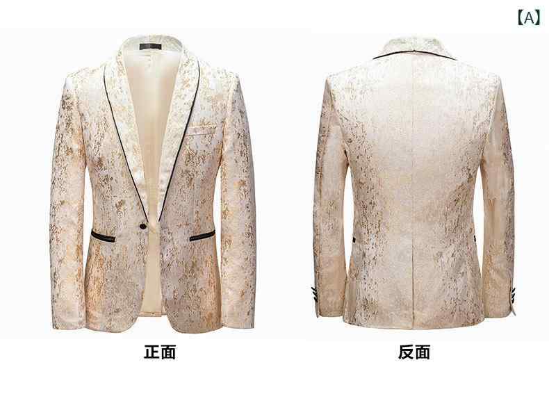 テーラードジャケット メンズ 形態安定 耐摩耗 スリムフィット 通年 ビジネス カジュアル 一つボタン シングルブレスト センターベント ジャガード織り ブレザー