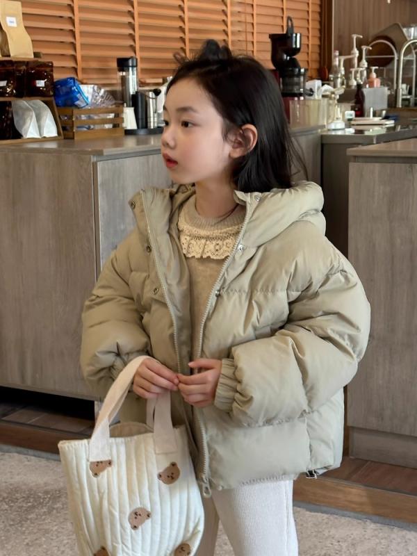 アウター ガールズ キッズ 女の子 冬用 防寒 保温 厚手 フード付き 長袖 韓国風 もこもこ ボアコート