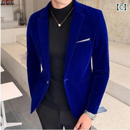 テーラードジャケット メンズ スリムフィット イージーケア ポリエステル素材 ビジネス オフィス 通勤 普段使い 男性用 フォーマル カジュアル スタイリッシュ 無地 シングルボタン オールシーズン対応 アウター 上着
