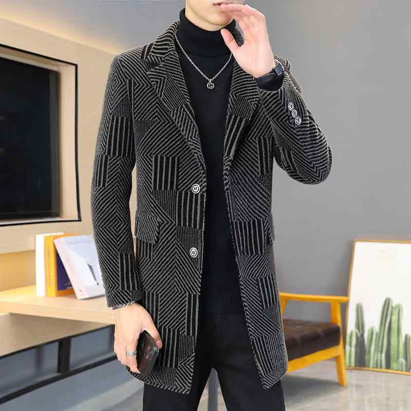 コート メンズ 厚手 防寒 スリムフィット 秋冬 上質ポリエステルフリース ウール調 ミドル丈 テーラードカラー カジュアル ビジネス 通勤 通学 韓国風 アウター 20代 30代 40代