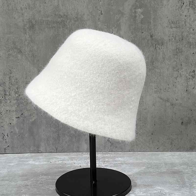 バケットハット レディース 秋冬 保温 防寒 防風 暖かい オーストラリア産 ウール ニット シンプル 無地 プレーン カジュアル おしゃれ かわいい 普段使い 女性用