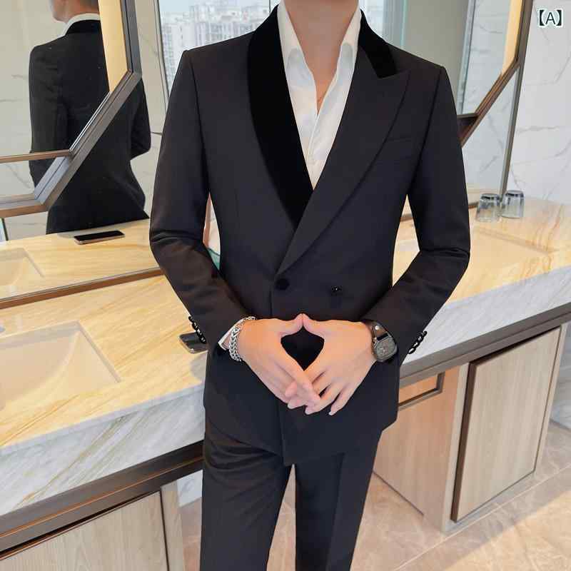 テーラードジャケット メンズ 男性用 秋冬 ビジネス カジュアル スリムフィット シンプル 2つボタン 色落ちしにくい ポリエステル 長袖 サイドベンツ 通勤 オフィス