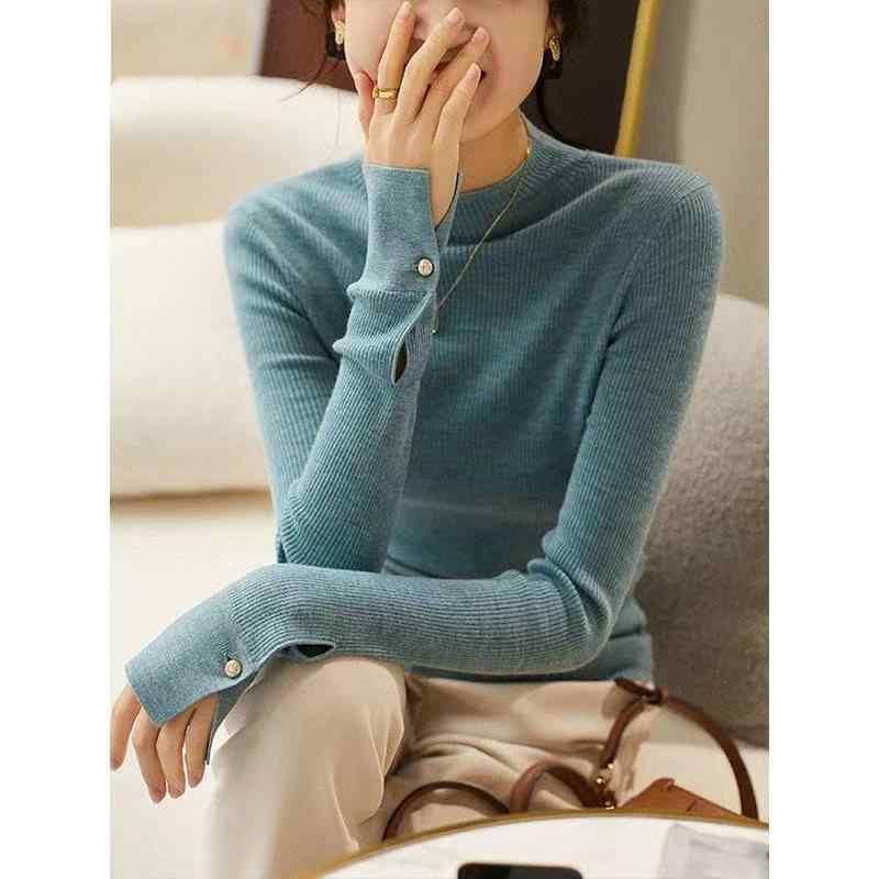 ・カテゴリ: ニット・厚さ: 標準・形式: 単品・型: プルオーバー・フィット: スリム・袖の種類: プリンセススリーブ・ネックライン: ポロカラー・袖丈: 長袖・柄: 無地・スタイル: エレガントカジュアル・カラー展開: ホワイト、ダークグレー、ブラック、レッド、アプリコット、ブルー、コーヒー、ダークグリーン・サイズ展開: フリーサイズ (参考体重 40-62.5kg)