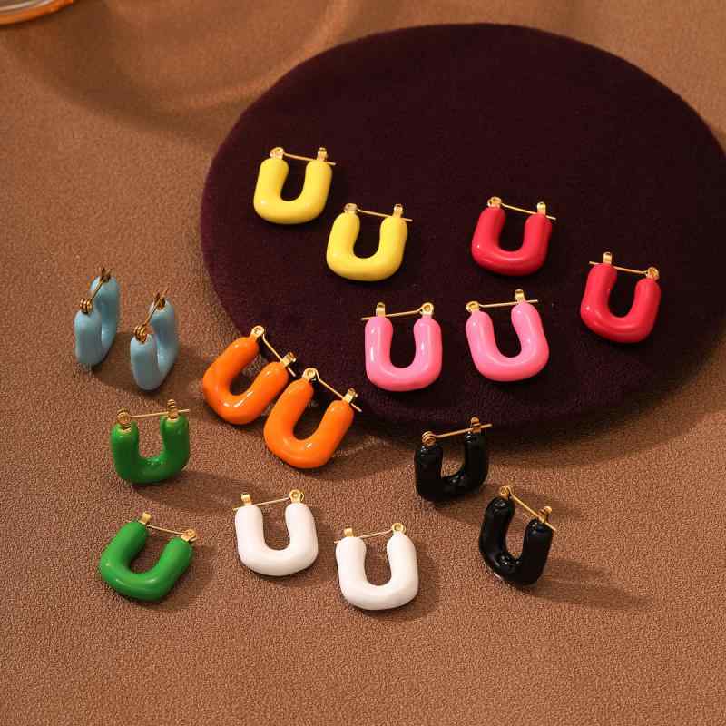 ピアス レディース ステンレス製 チタン鋼製 電気メッキ加工 フレンチ レトロ U字型 不規則デザイン エ..