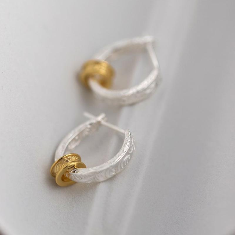 ピアス イヤリング レディース 女性用 レトロ 民族風 新中華風 個性的 上質 U字 幾何学 銅製 電気メッキ加工 秋冬 普段使い ギフト プレゼント