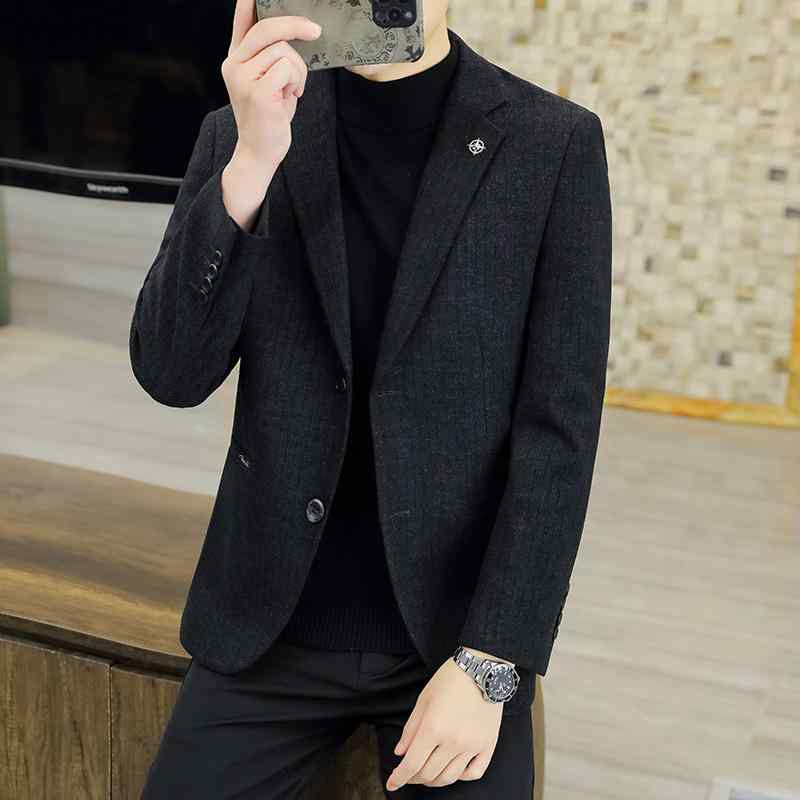 テーラードジャケット メンズ ウォッシャブル 形態安定 秋冬 上質メルトン素材 2つボタンシングル レギュラーフィット ビジネス カジュアル アウター