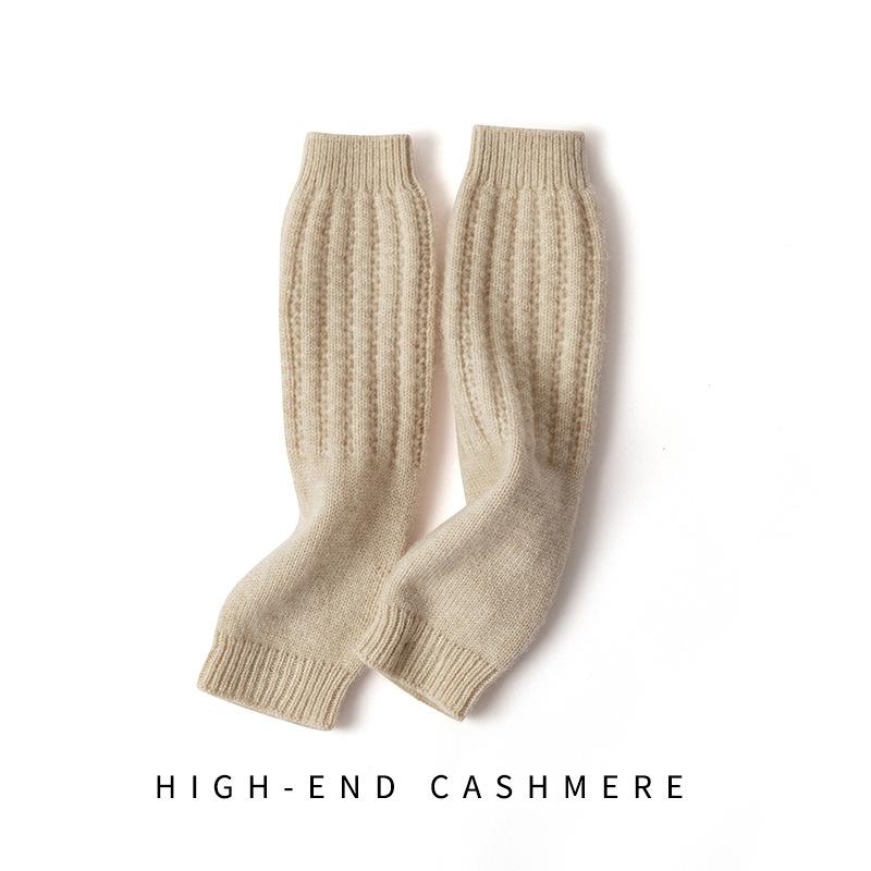 手袋 レディース 女性用 秋冬 保温 防寒 ニット 100% ピュア カシミヤ グローブ ロング 指なし ハーフフィンガー リストウォーマー アームウォーマー エレガント カジュアル ビジネス 高級感