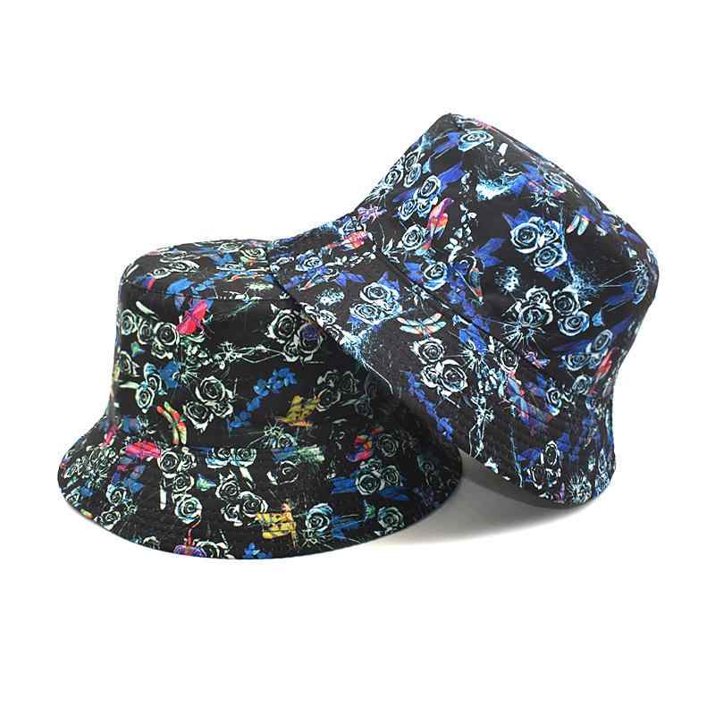 ハット 男女兼用 UVカット つば広 通気性 保温 折りたたみ式 バケットハット 薔薇 動物柄 キャラクター柄 アウトドア レジャー 日よけ ポリエステル オールシーズン(x2)