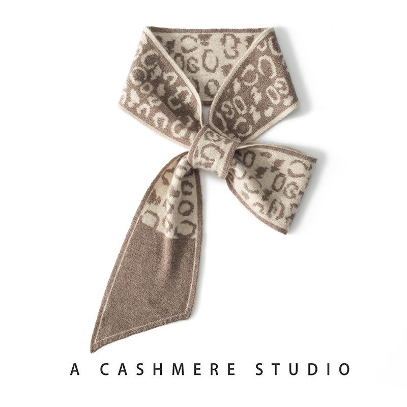 マフラー 男女兼用 メンズ レディース ニット カシミヤ 厚手 暖かい 防寒 首元保護 切り替え 配色 ショート ネックウォーマー カップル ペア 秋冬 ファッション 通勤 カジュアル キャメル ワインレッド