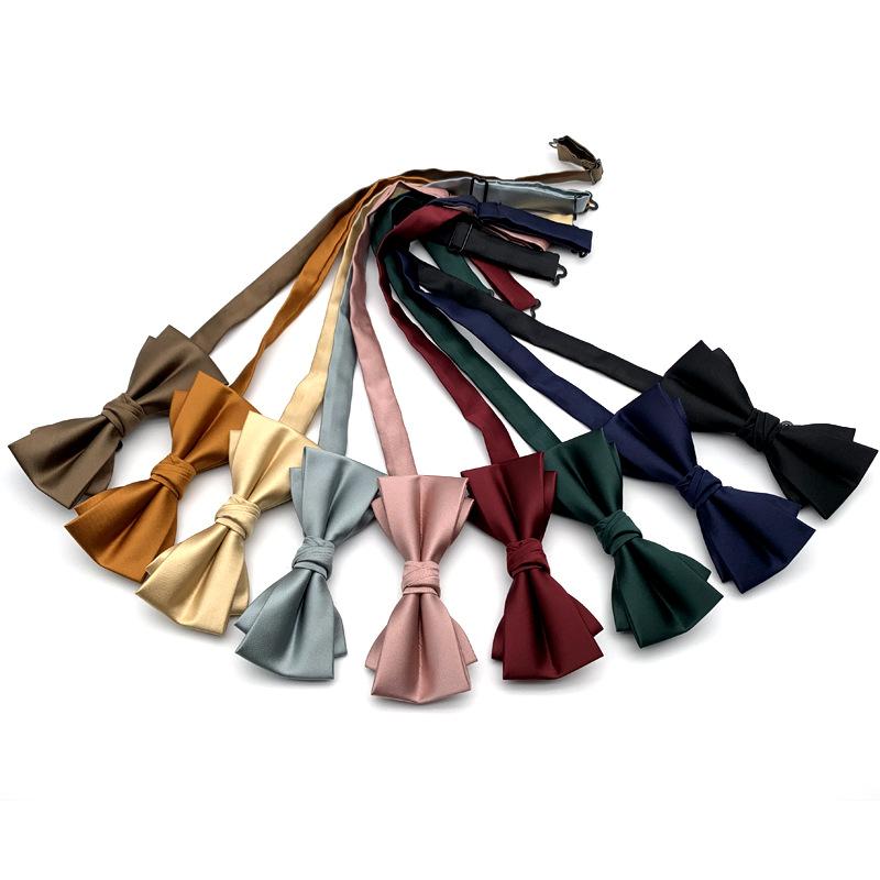 蝶ネクタイ メンズ 男性用 ボウタイ 無地 ポリエステル 光沢感 結婚式 新郎 介添人 パーティー フォーマル ステージ衣装 イベント 発表会 黒 ワインレッド ネイビー 多色展開