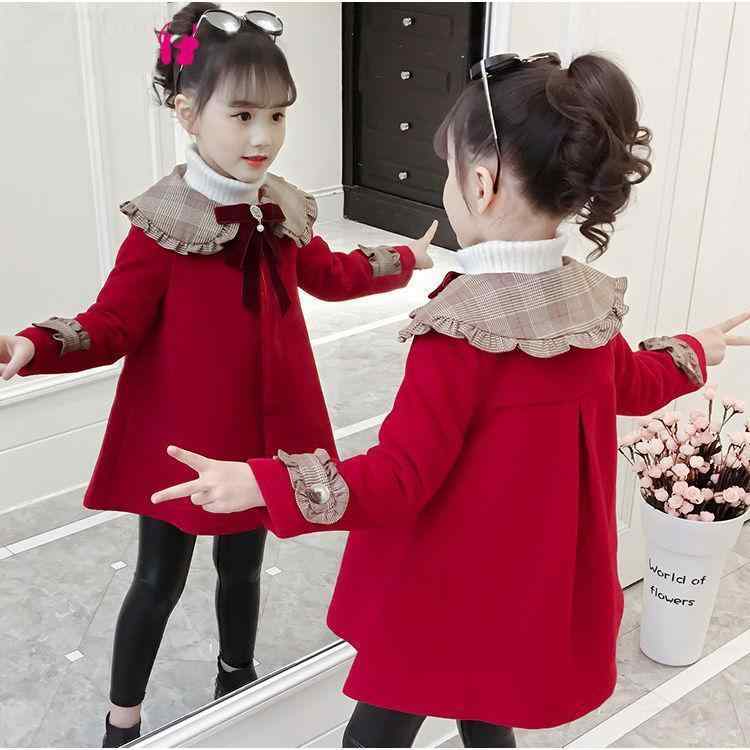 コート 女の子 ジュニア キッズ 厚手 中綿入り ミドル丈 シングルボタン テーラードカラー リボン かわいい スウィート 韓国風 秋冬 冬服 ポリエステル 長...