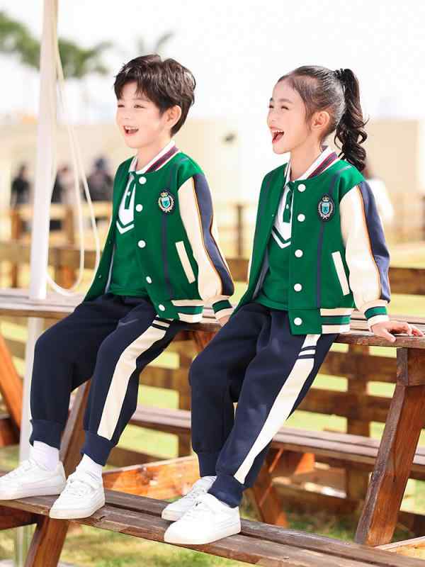 制服 キッズ 男女兼用 小学生 幼稚園 学院風 スポーツウェア ベースボールジャケット 長袖トップス パ..