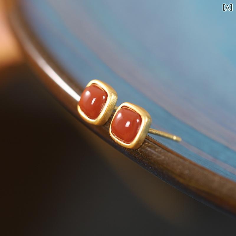 ピアス レディース 女性用 S925純銀 スターリングシルバー 南紅メノウ ターコイズ ...