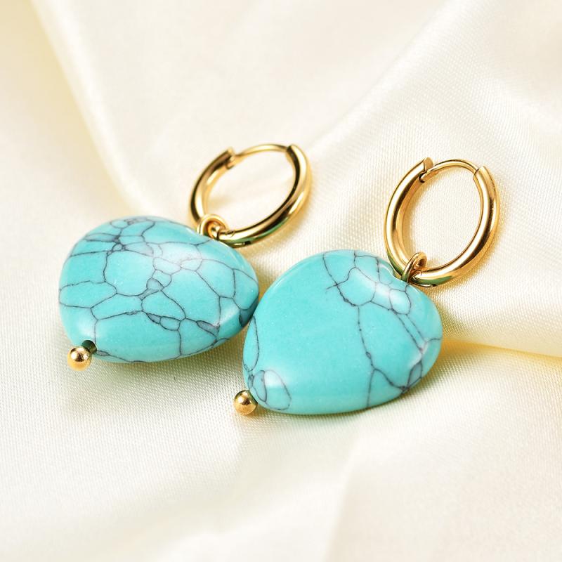 ピアス レディース 14Kゴールド電気メッキ ステンレス製 ハート ステンドグラス風 ドロップ 揺れる 個..